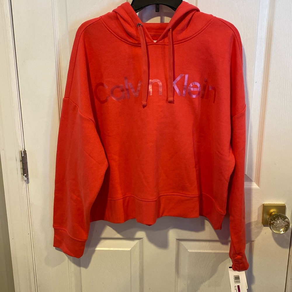 BNWT Calvin Klein Bright Pink Crop Hoodie Women’s Size XXL